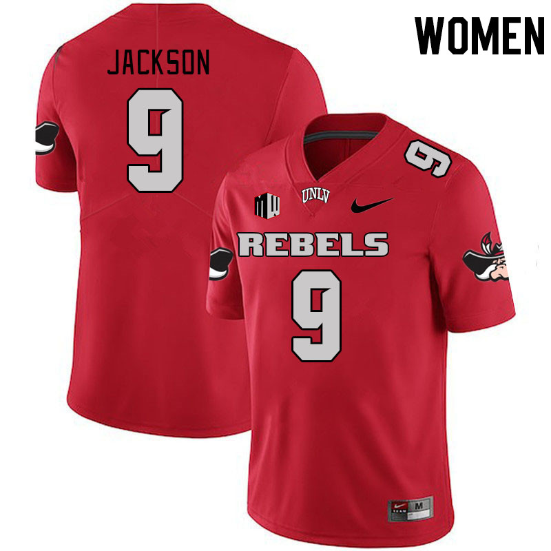 Women #9 Alan Jackson UNLV Rebels 2023 College Football Jerseys Stitched-Scarlet